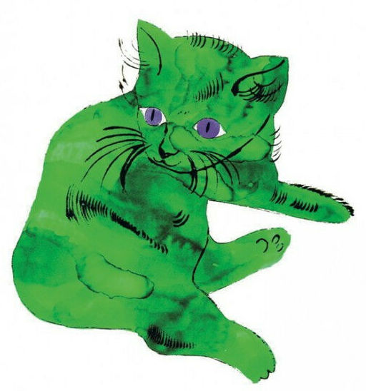 green cute but obstinate cat illustration